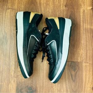 Jordan Black and Gold Women's Sneakers